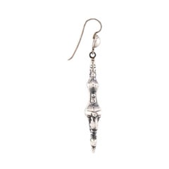 Victorian Sterling Silver Repousse Urn Earrings