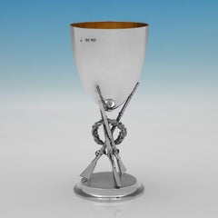 Victorian Sterling Silver Rifle Goblet by John Samuel Hunt in 1862