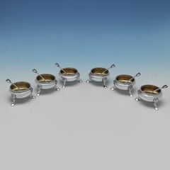 Set di saliere vittoriano in argento Sterling di John Figg, Londra 1861