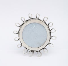 Cornice rotonda in filo d'argento vittoriano a spirale