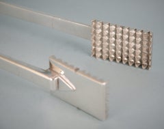 Victorian Sterling Silver Serving Tongs by Francis Higgins, London, 1848