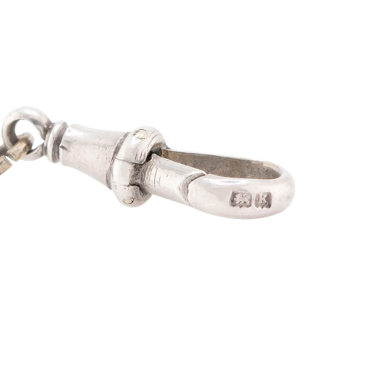 Catena a serpente vittoriana in argento Sterling 40