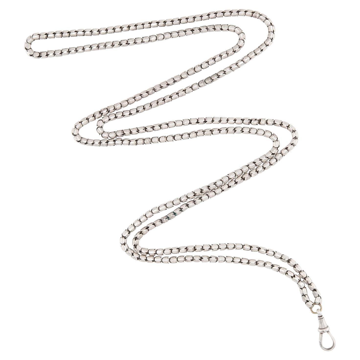 Victorian Sterling Silver Snake Chain 40"