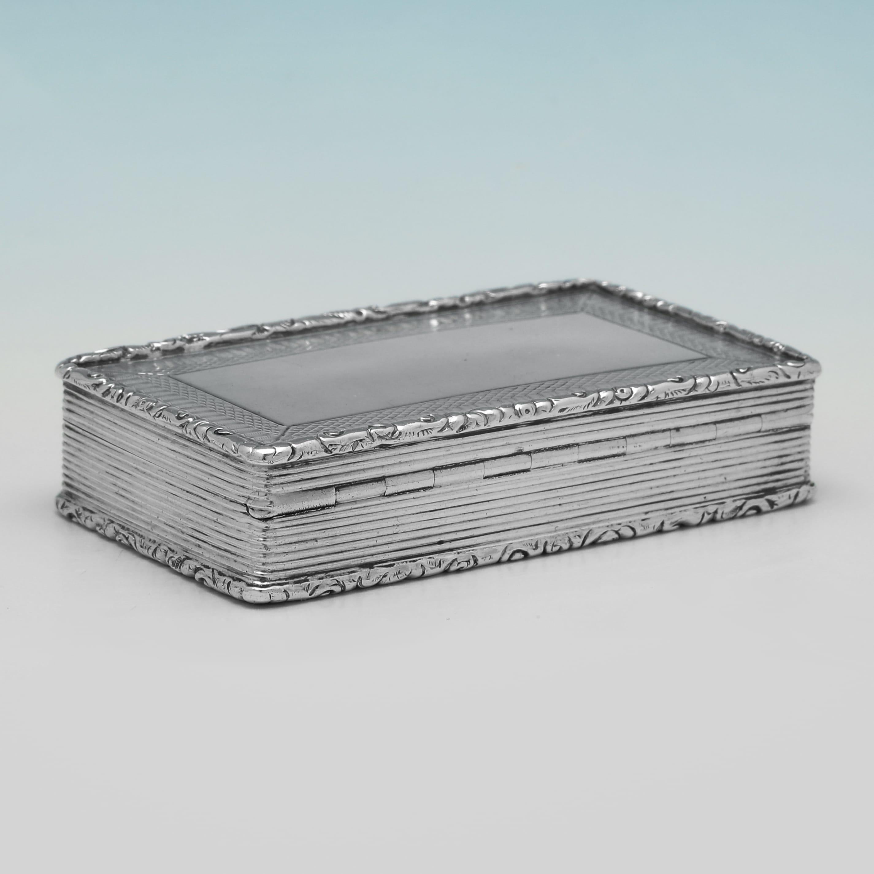 Vittoriano Tabacchiera vittoriana in argento sterling realizzata a Birmingham nel 1843 in vendita