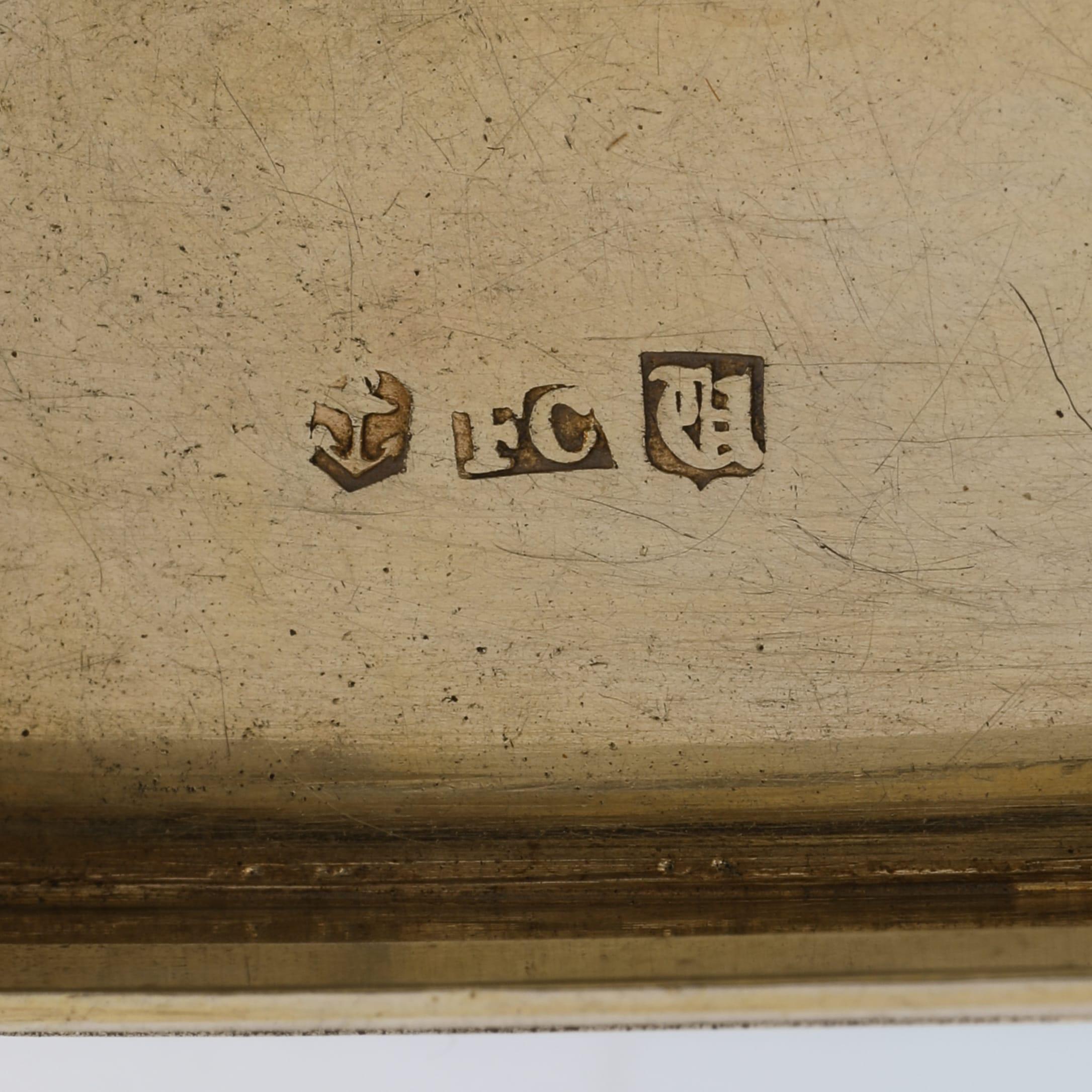 Metà XIX secolo Tabacchiera vittoriana in argento sterling realizzata a Birmingham nel 1843 in vendita