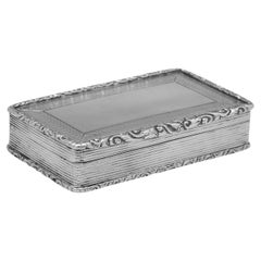 Antique Victorian sterling silver snuff box made in Birmingham in 1843