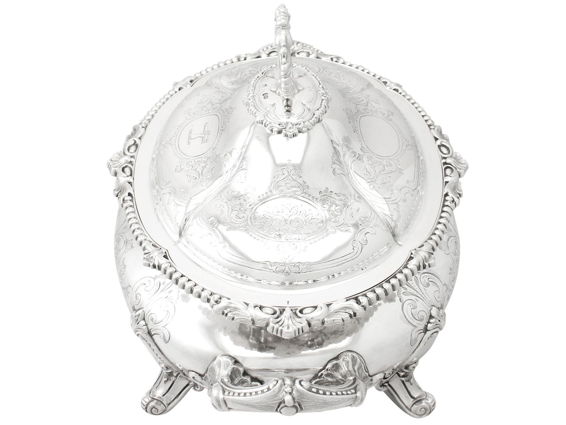 English 1871 Victorian Sterling Silver Soup Tureen For Sale