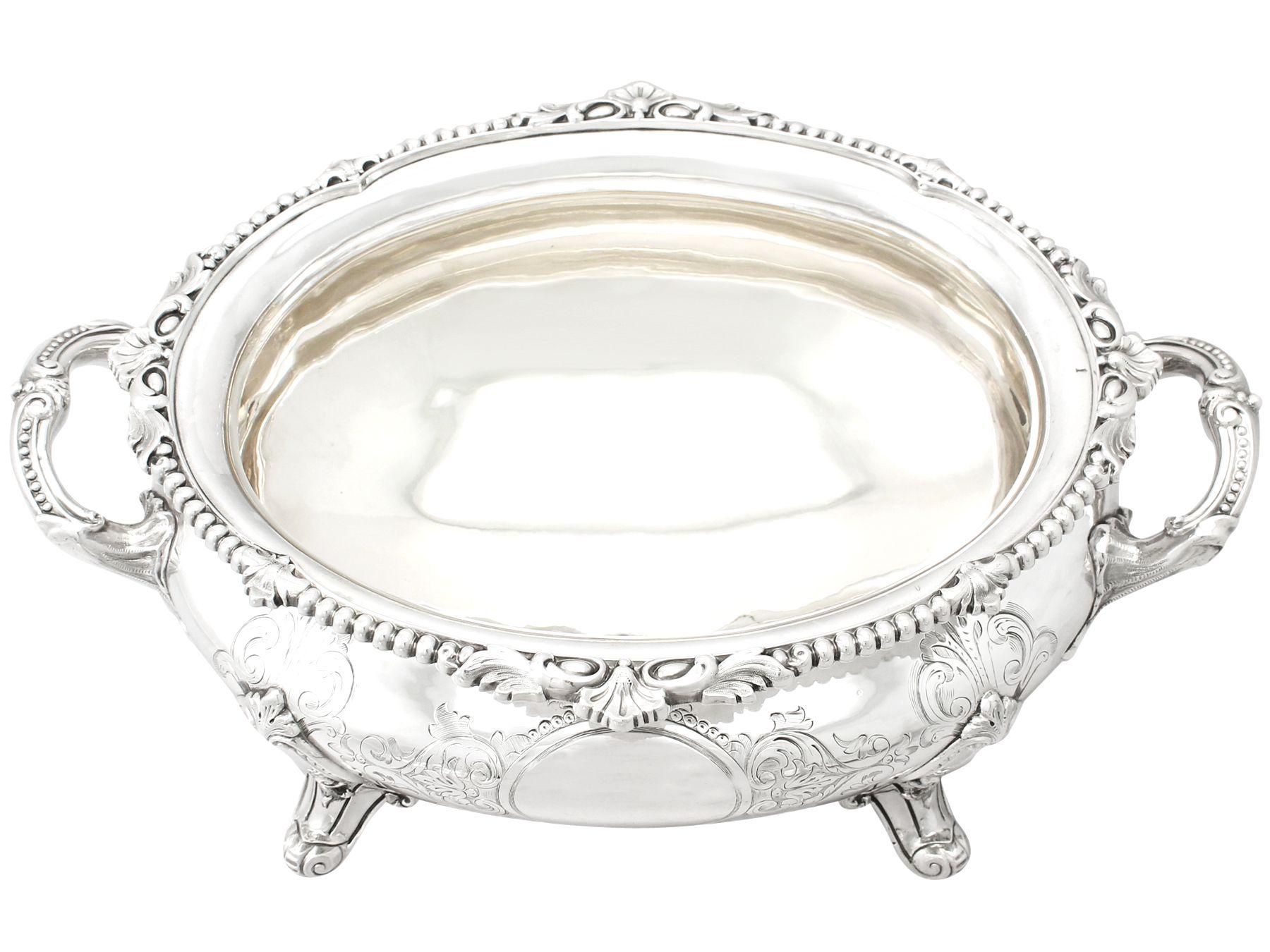 Late 19th Century 1871 Victorian Sterling Silver Soup Tureen For Sale