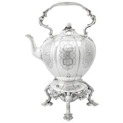 Victorian Sterling Silver Spirit Kettle by Edward Barnard, 1840