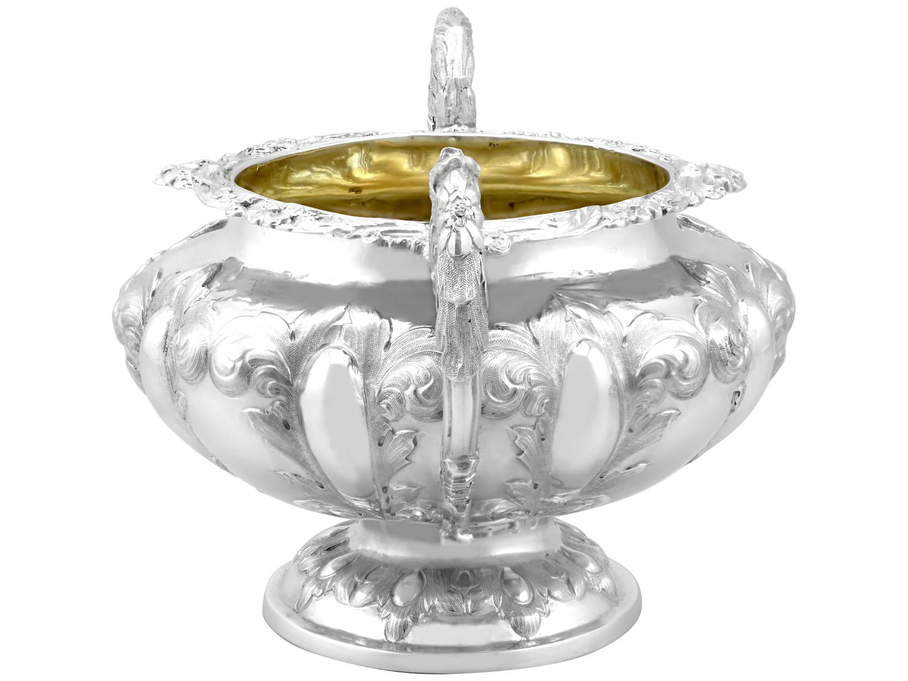 Early Victorian Victorian Sterling Silver Sugar Bowl For Sale