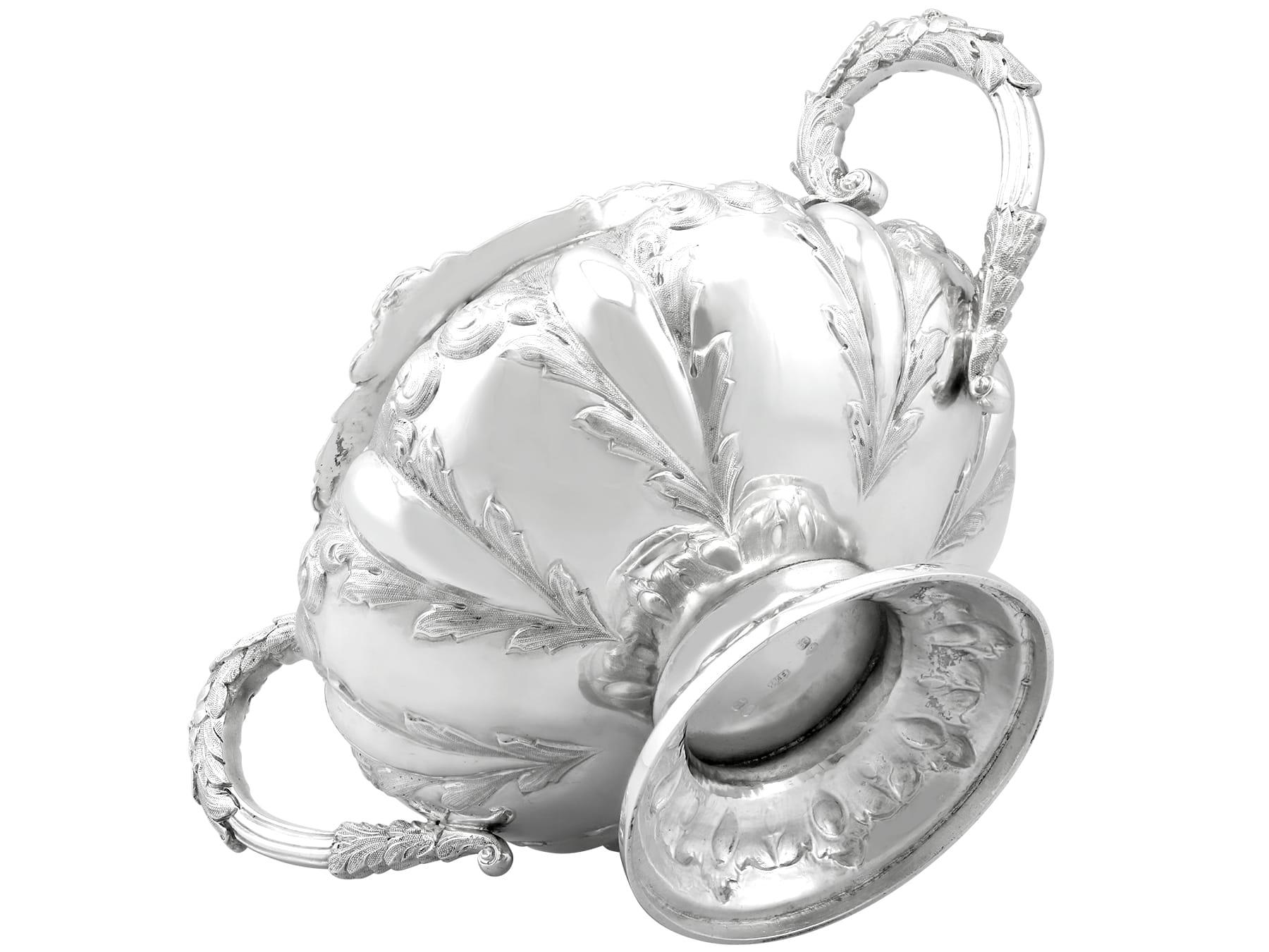 Victorian Sterling Silver Sugar Bowl For Sale 2