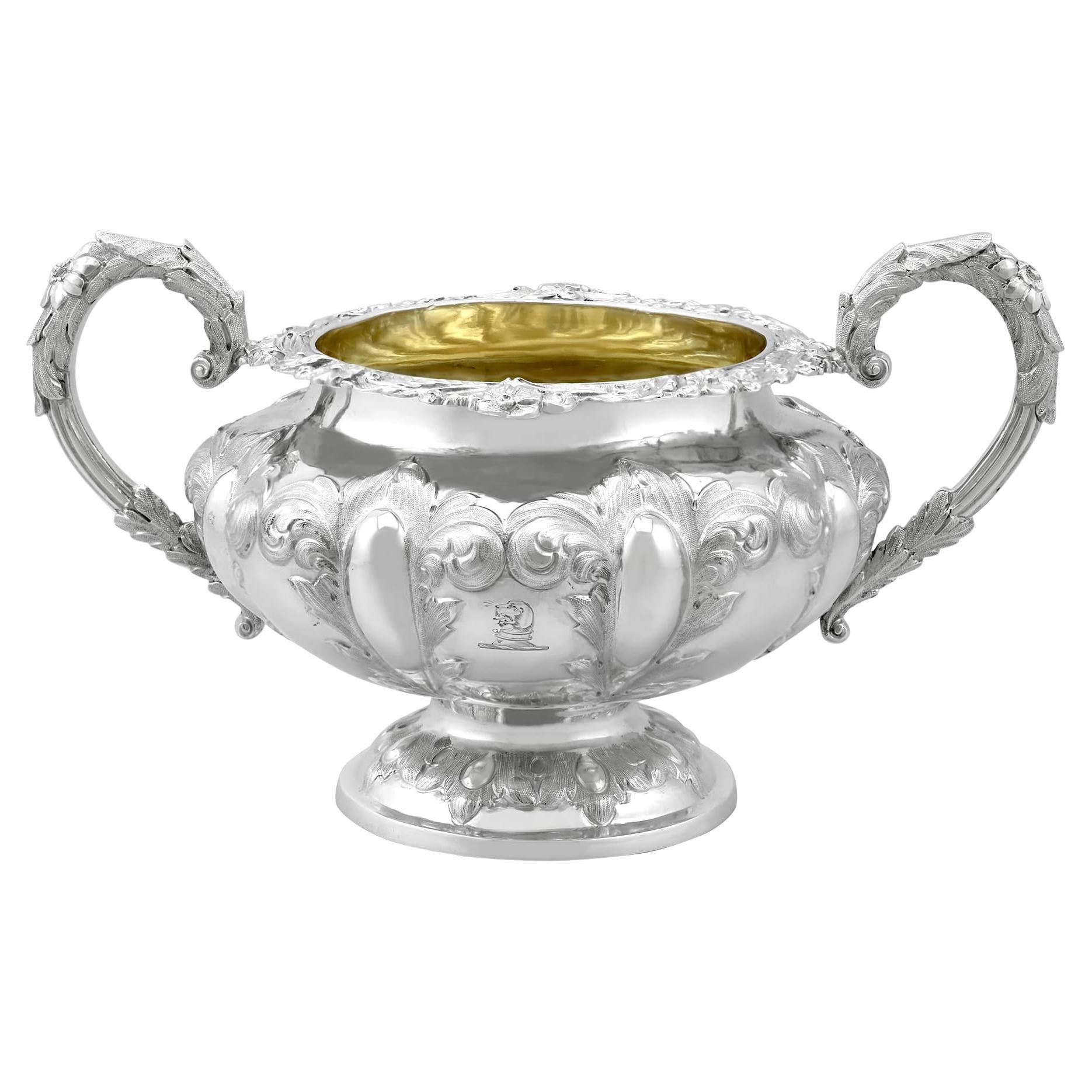 Victorian Sterling Silver Sugar Bowl For Sale