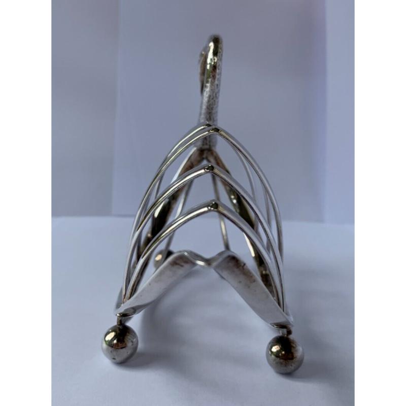 Women's or Men's Victorian Sterling Silver Swan Toast Rack by Levesley Brothers, 1900 For Sale