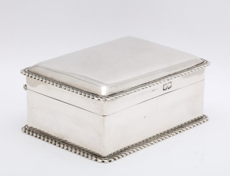 Victorian Sterling Silver Table/Trinkets Box with Hinged-Lid For Sale 4
