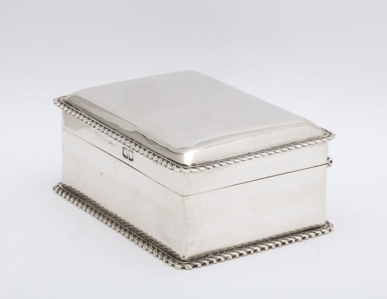 Gilt Victorian Sterling Silver Table/Trinkets Box with Hinged-Lid For Sale