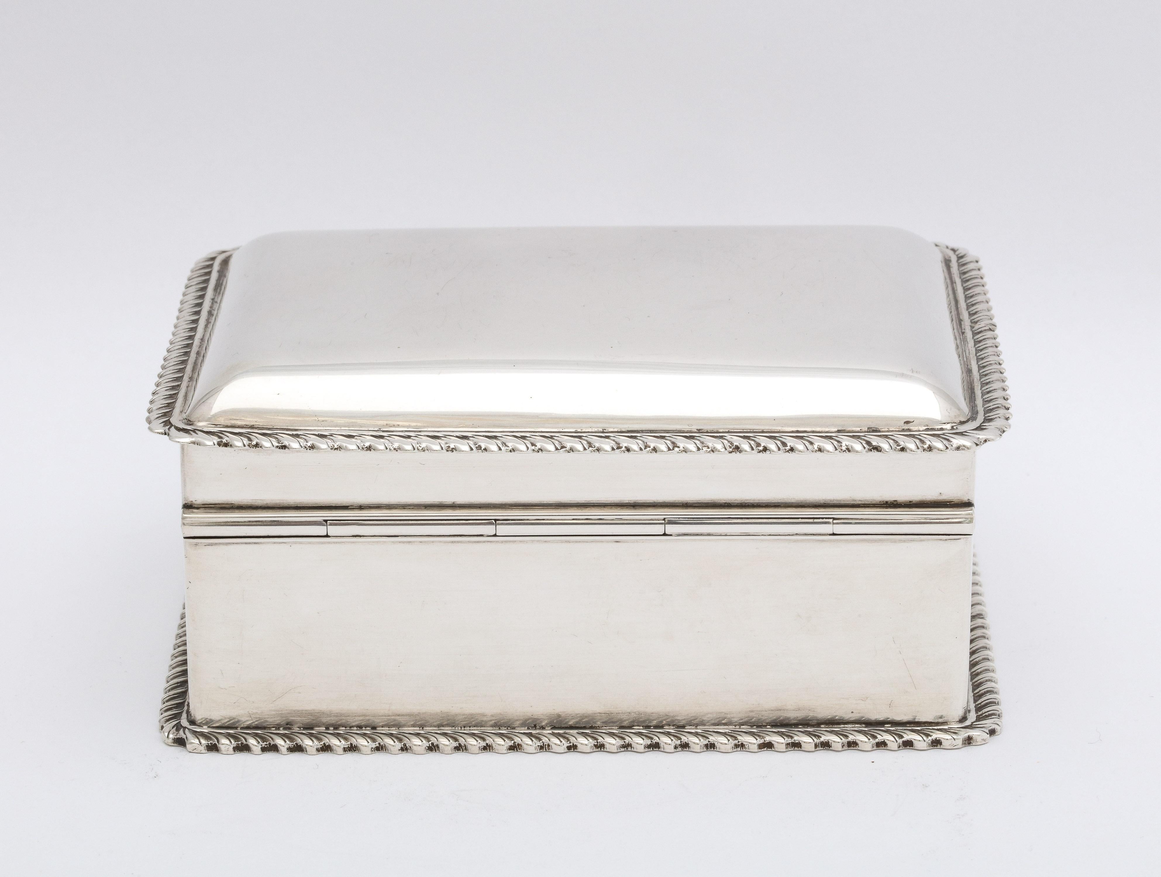 Late 19th Century Victorian Sterling Silver Table/Trinkets Box with Hinged-Lid