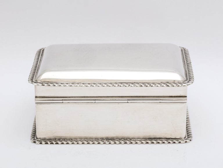 Victorian Sterling Silver Table/Trinkets Box with Hinged-Lid For Sale 1