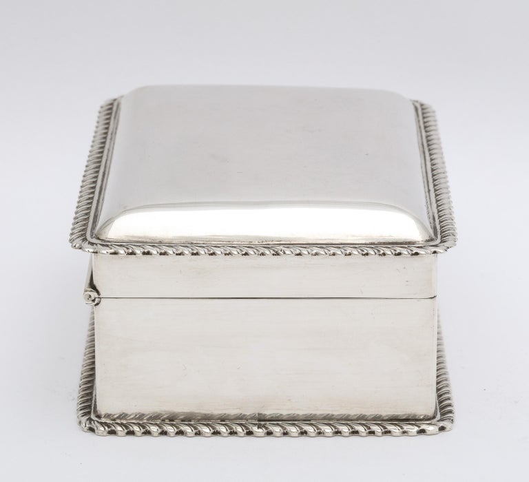 Victorian Sterling Silver Table/Trinkets Box with Hinged-Lid For Sale 3