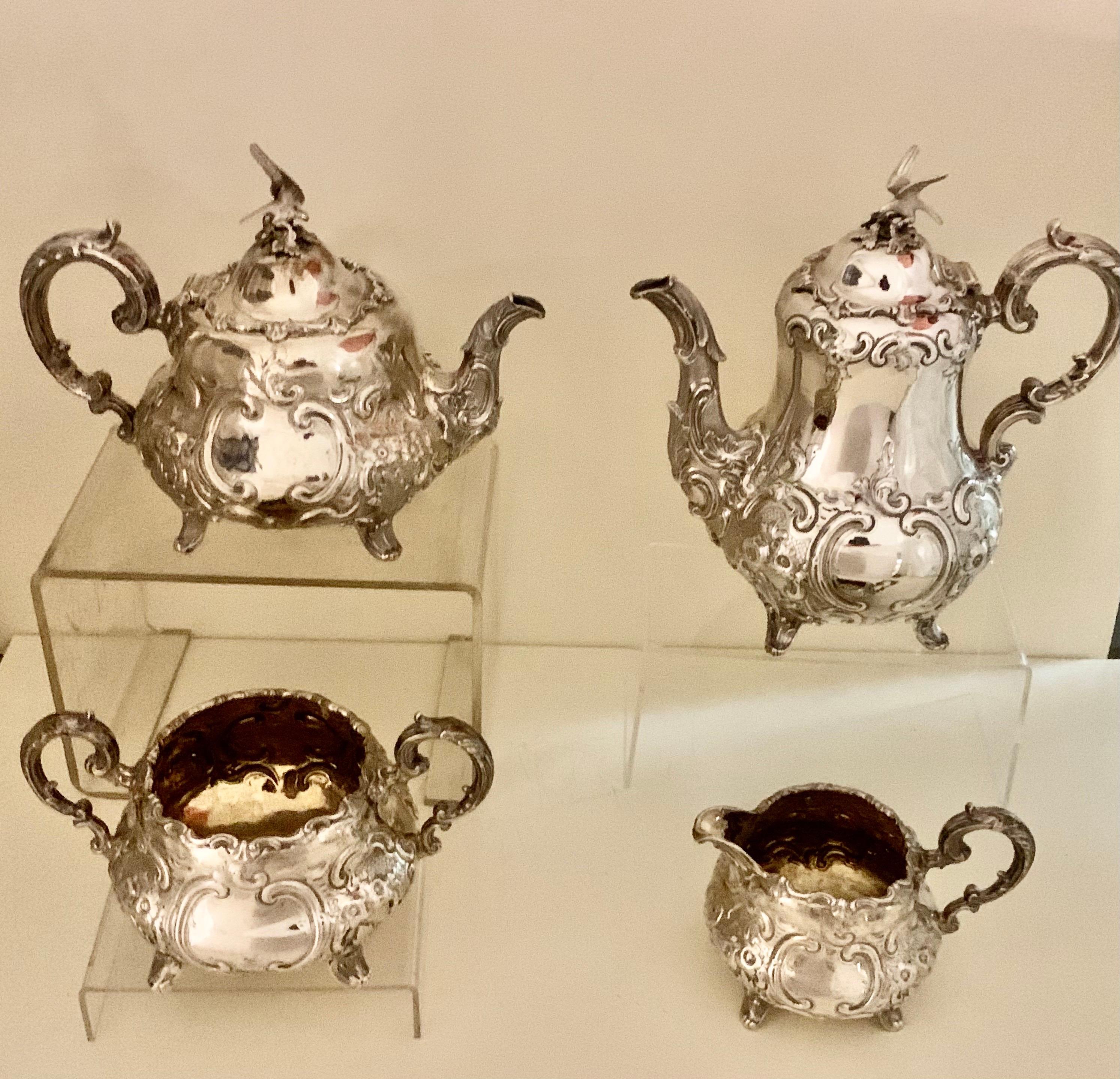 Victorian Sterling Silver Tea and Coffee Service by william Smiley, London, 1860 1