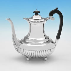 Victorian sterling silver tea and coffee set by Barnards made in London in 1896