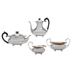 Victorian sterling silver tea and coffee set by Barnards made in London in 1896