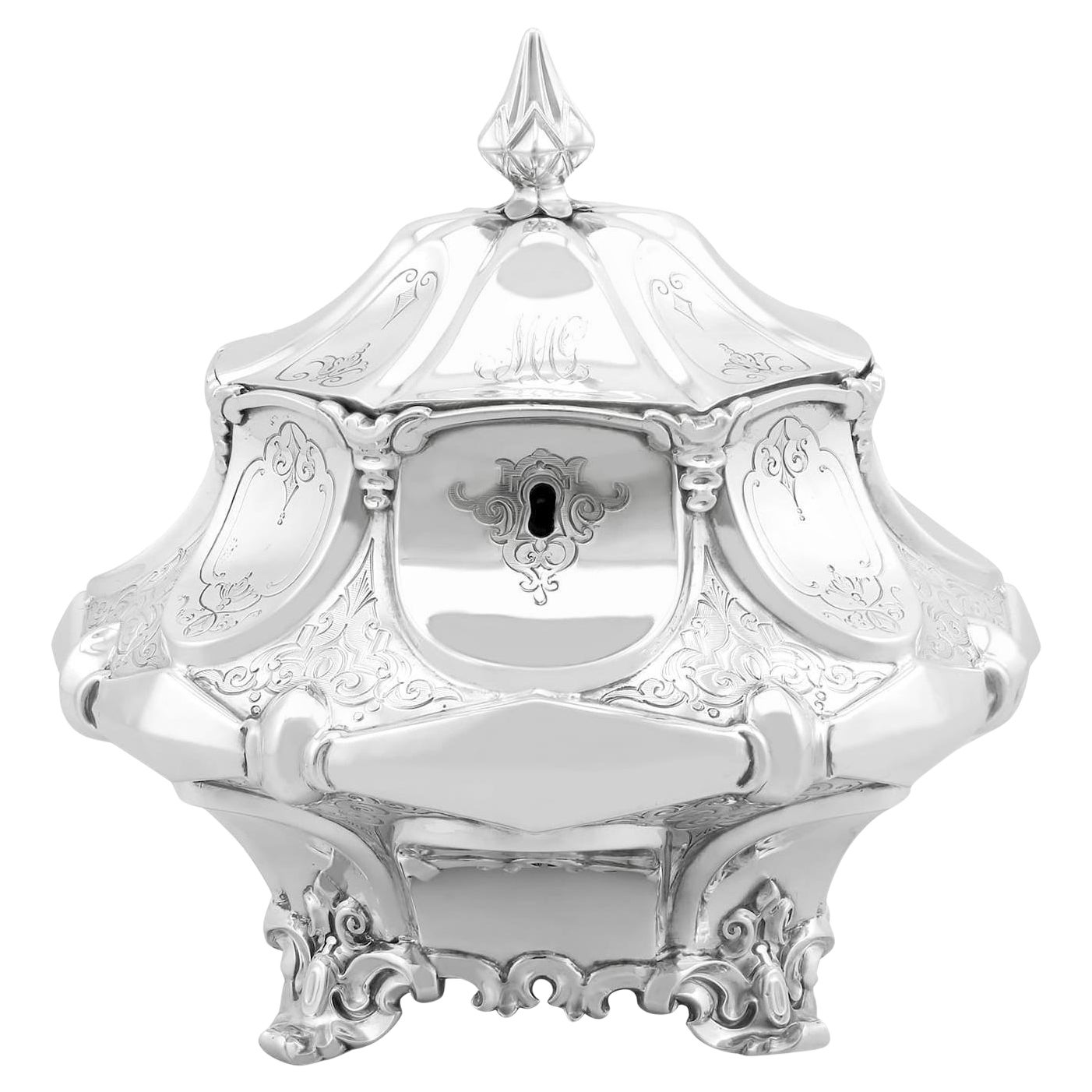Victorian Sterling Silver Tea Caddy/Biscuit Box