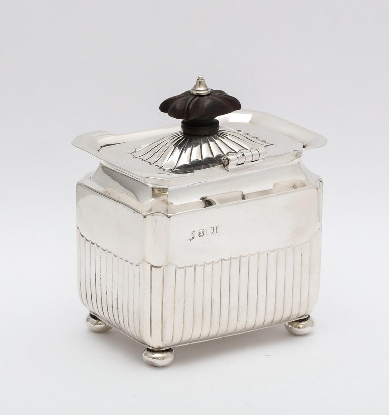 Victorian Sterling Silver Tea Caddy with Hinged Lid, Gibson & Langman For Sale 6