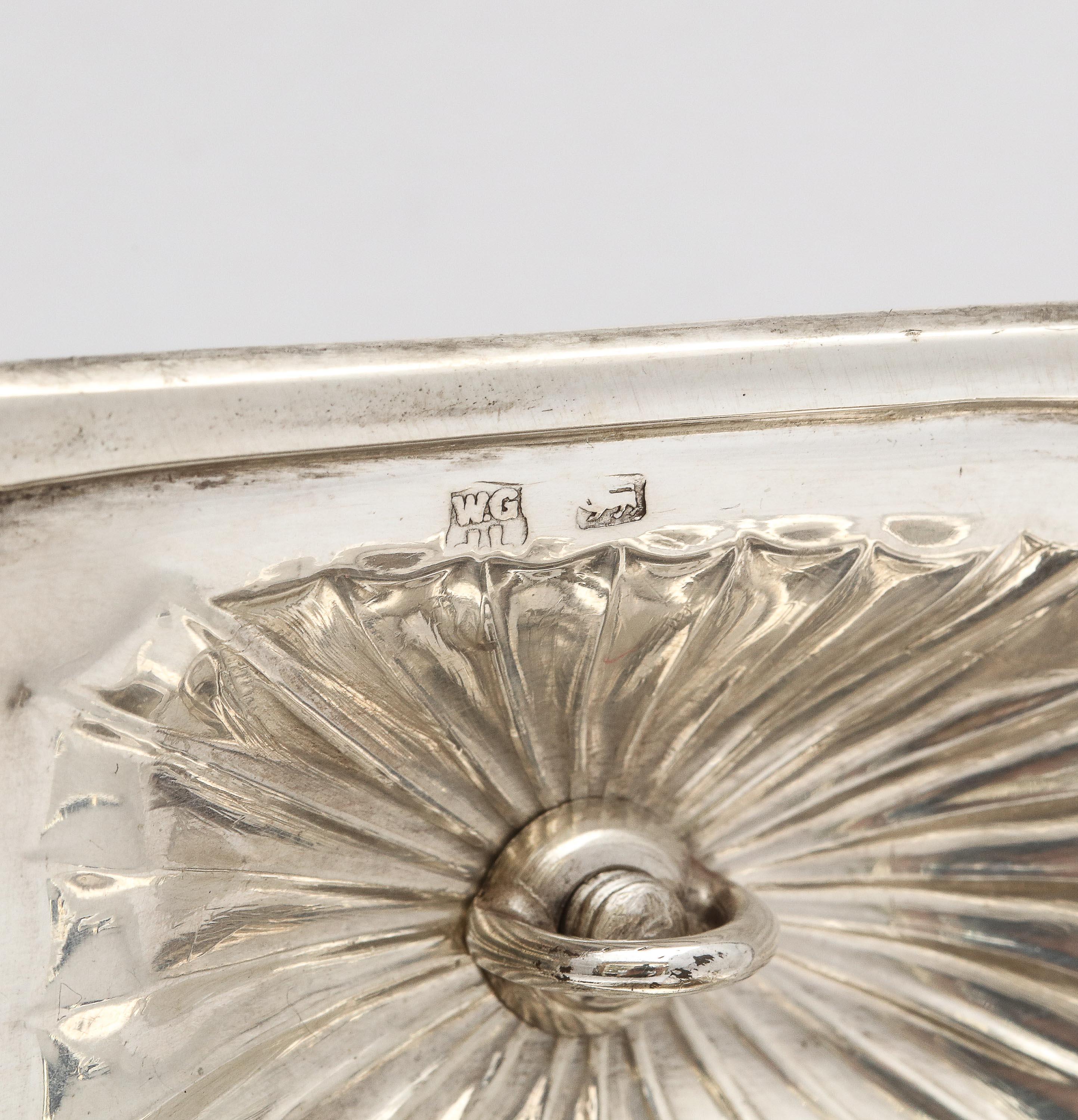 Late 19th Century Victorian Sterling Silver Tea Caddy with Hinged Lid, Gibson & Langman