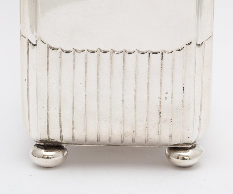 Victorian Sterling Silver Tea Caddy with Hinged Lid, Gibson & Langman For Sale 2