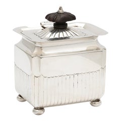Victorian Sterling Silver Tea Caddy with Hinged Lid, Gibson & Langman