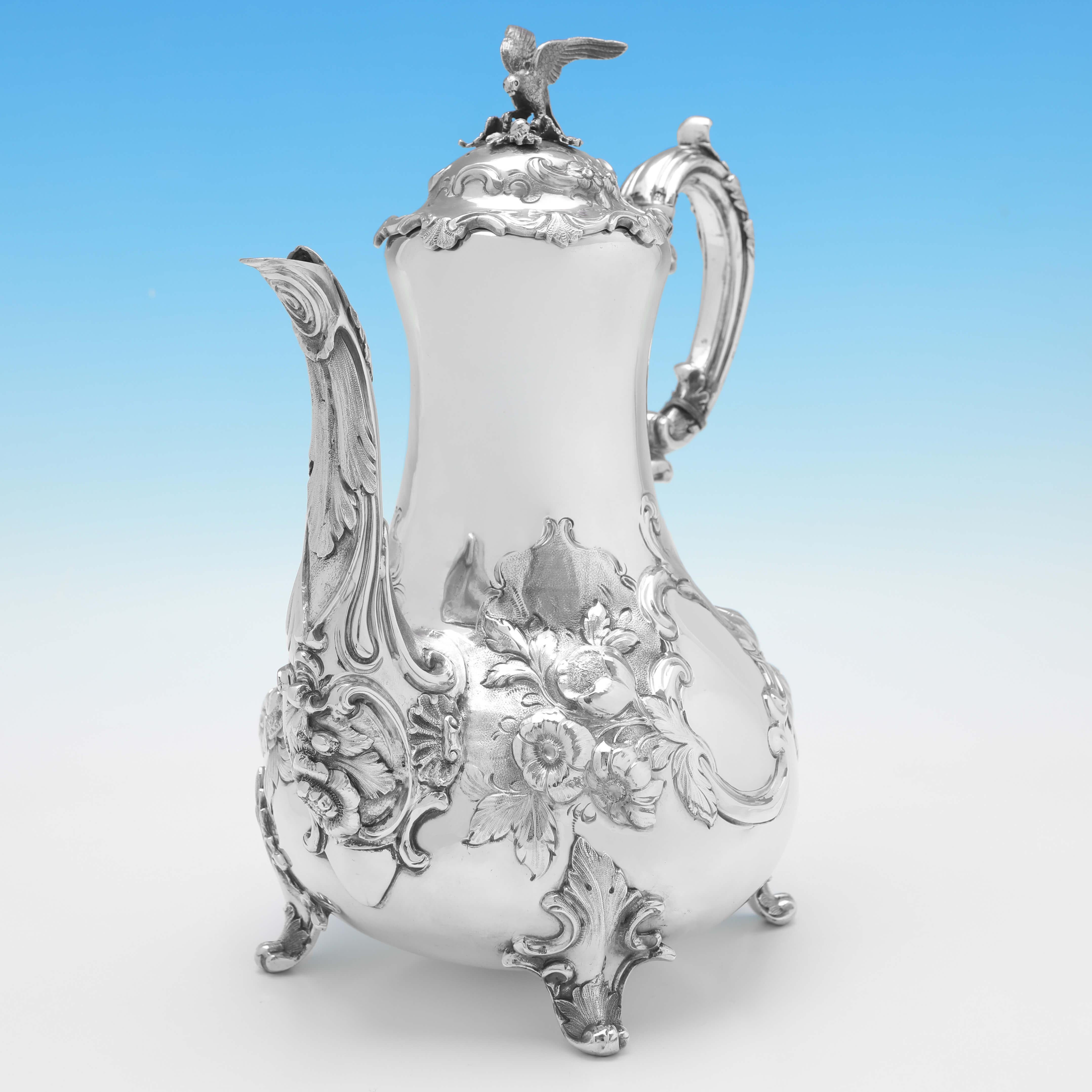 Victorian Sterling Silver Tea & Coffee Set, London, 1854-1855 For Sale 1