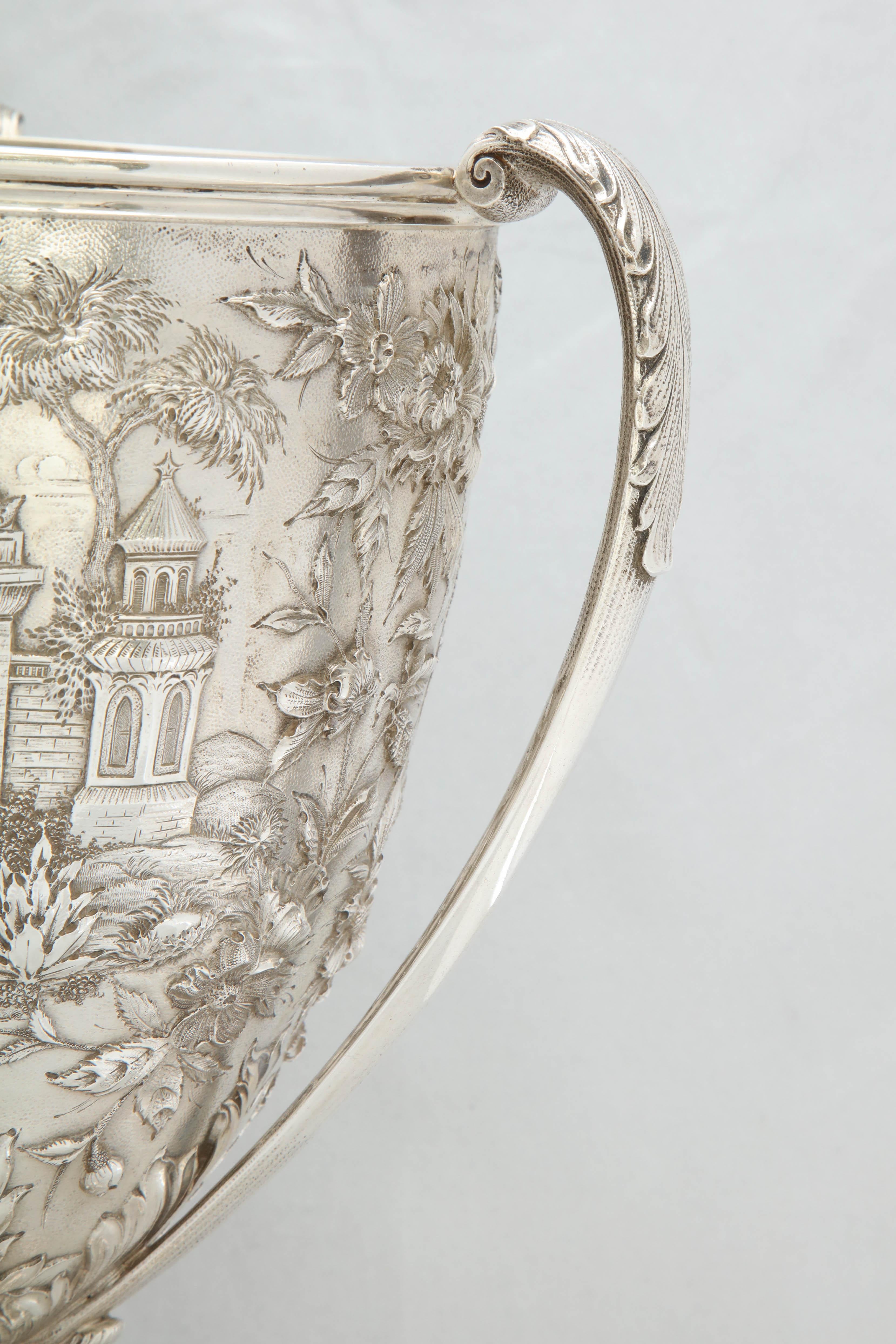 American Victorian, Sterling Silver Three-Handled Loving Cup by S. Kirk and Son