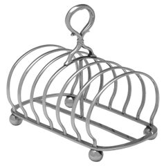 Victorian Sterling Silver Toast Rack by Robert Hennell III, London, 1853