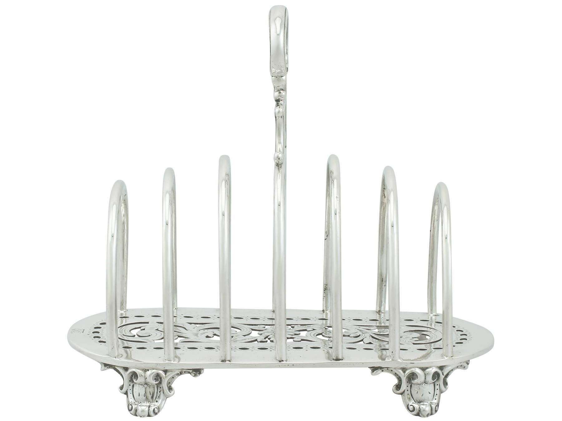 English Victorian Sterling Silver Toast Rack