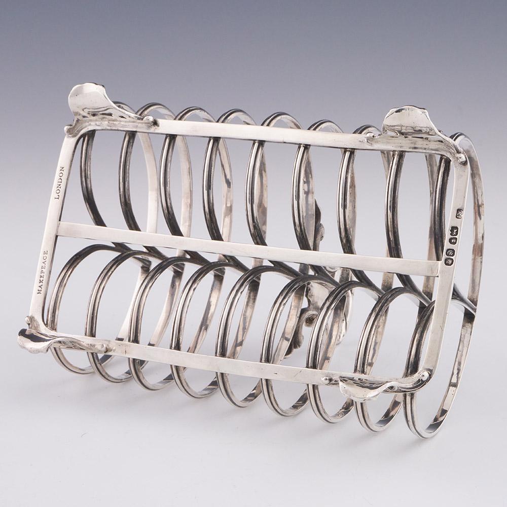 19th Century Victorian Sterling Silver Toast Rack London  For Sale