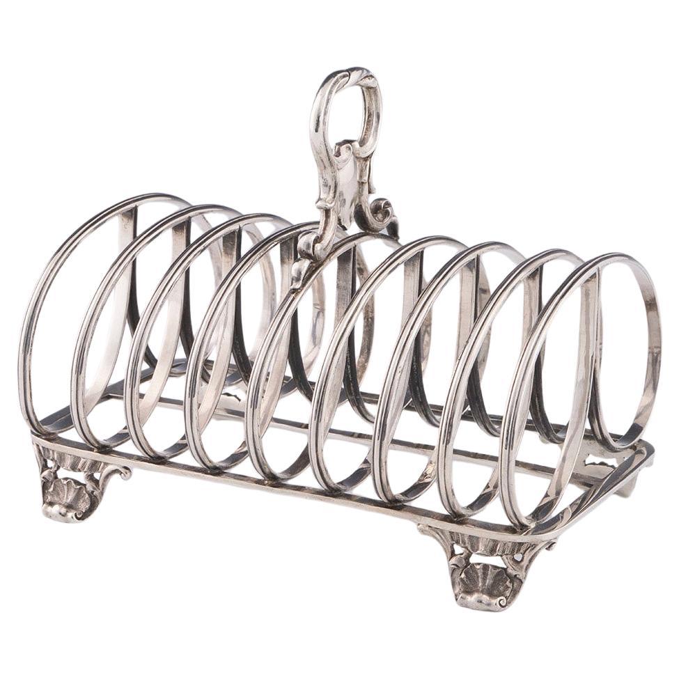 Victorian Sterling Silver Toast Rack London  For Sale
