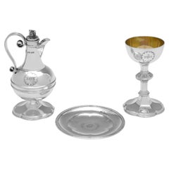 Victorian Sterling Silver Travelling Communion Set - Walker & Hall 1882