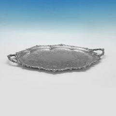 Viktorianisches Tablett aus Sterlingsilber von Martin & Hall, Sheffield 1895