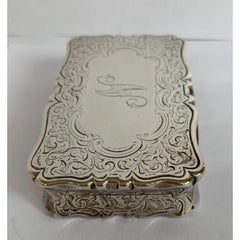 Victorian Sterling Silver Trinket Box Monogrammed with N, 1861