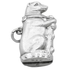 Victorian Sterling Silver Vesta Case of Bear and Ragged Staff, 1898