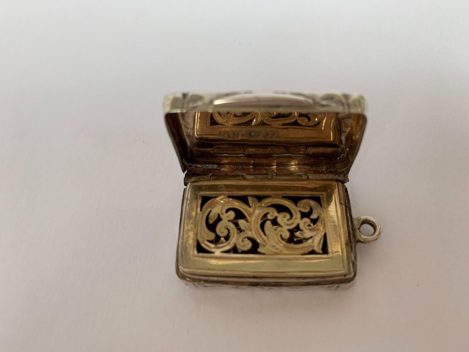 Victorian Sterling Silver Vinaigrette by George Unite & Sons, 1897 For Sale 2