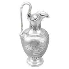 Brocca per l'acqua vittoriana in argento sterling