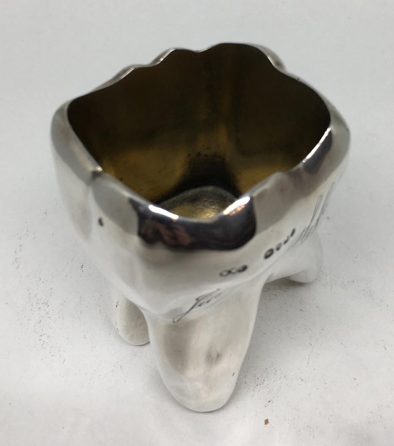 Victorian Sterling Silver Whiskey Shot Glass Fashioned as a Tooth at