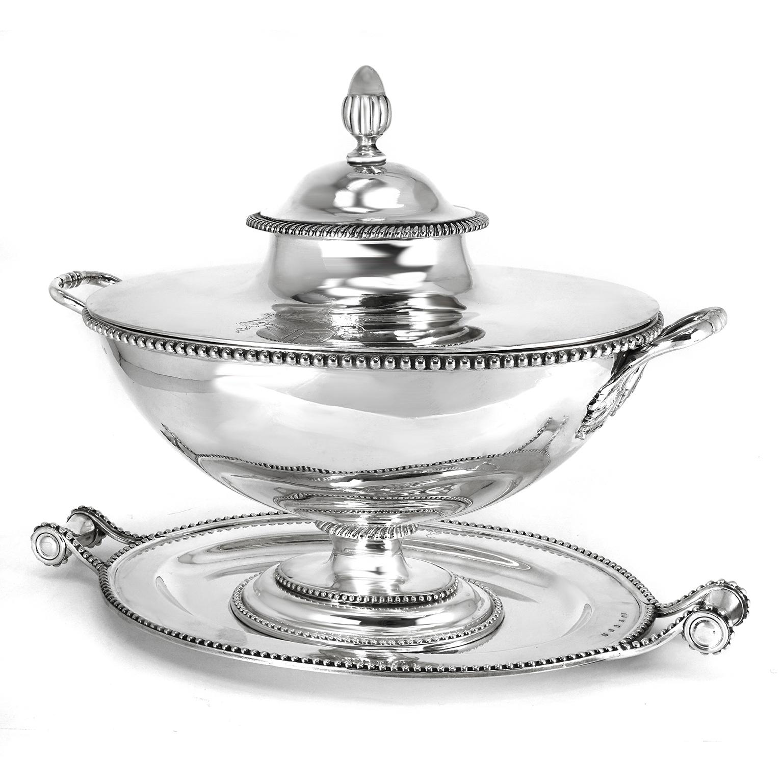 Victorian Sterling Tureen with Platter c1850 In Excellent Condition For Sale In Litchfield, CT