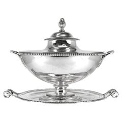 Vintage Victorian Sterling Tureen with Platter c1850
