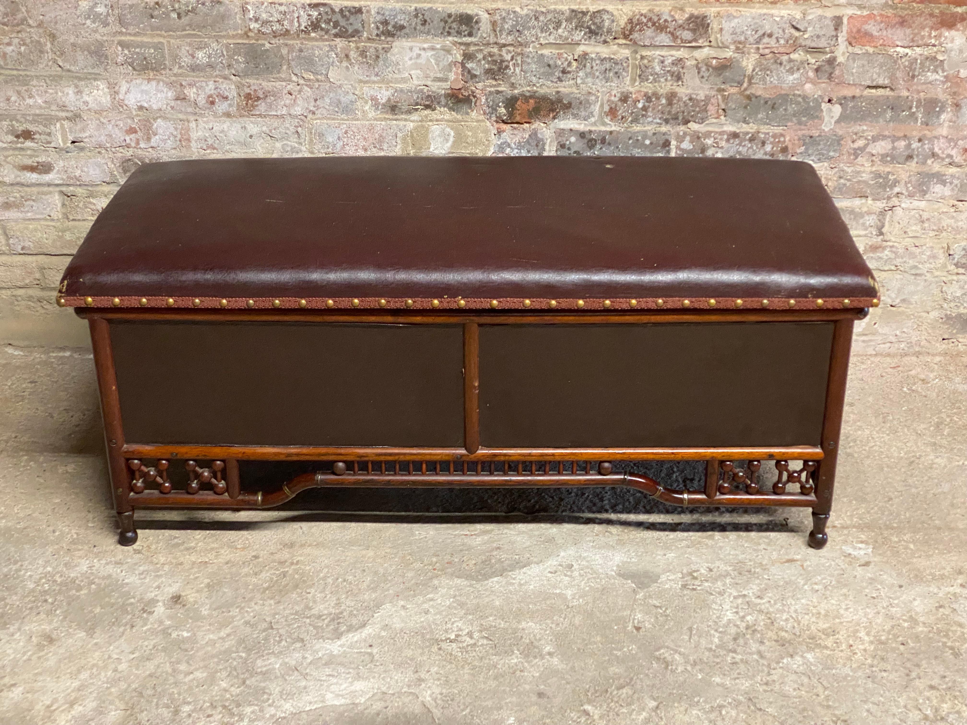 Late Victorian Victorian Stick and Ball Blanket Chest