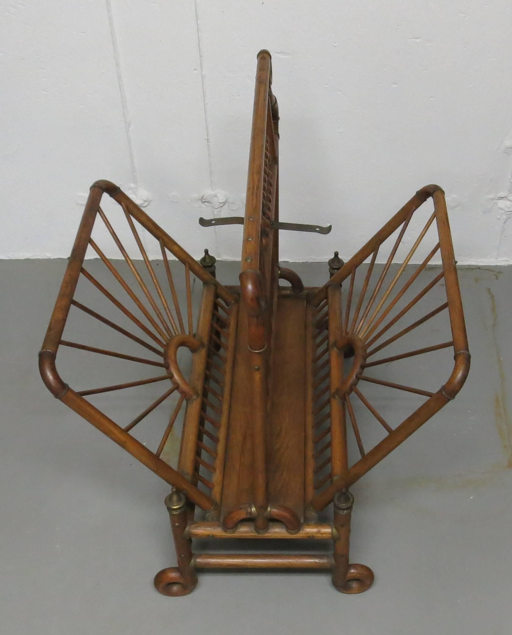 American Victorian Stick and Ball Magazine Rack or Folio For Sale