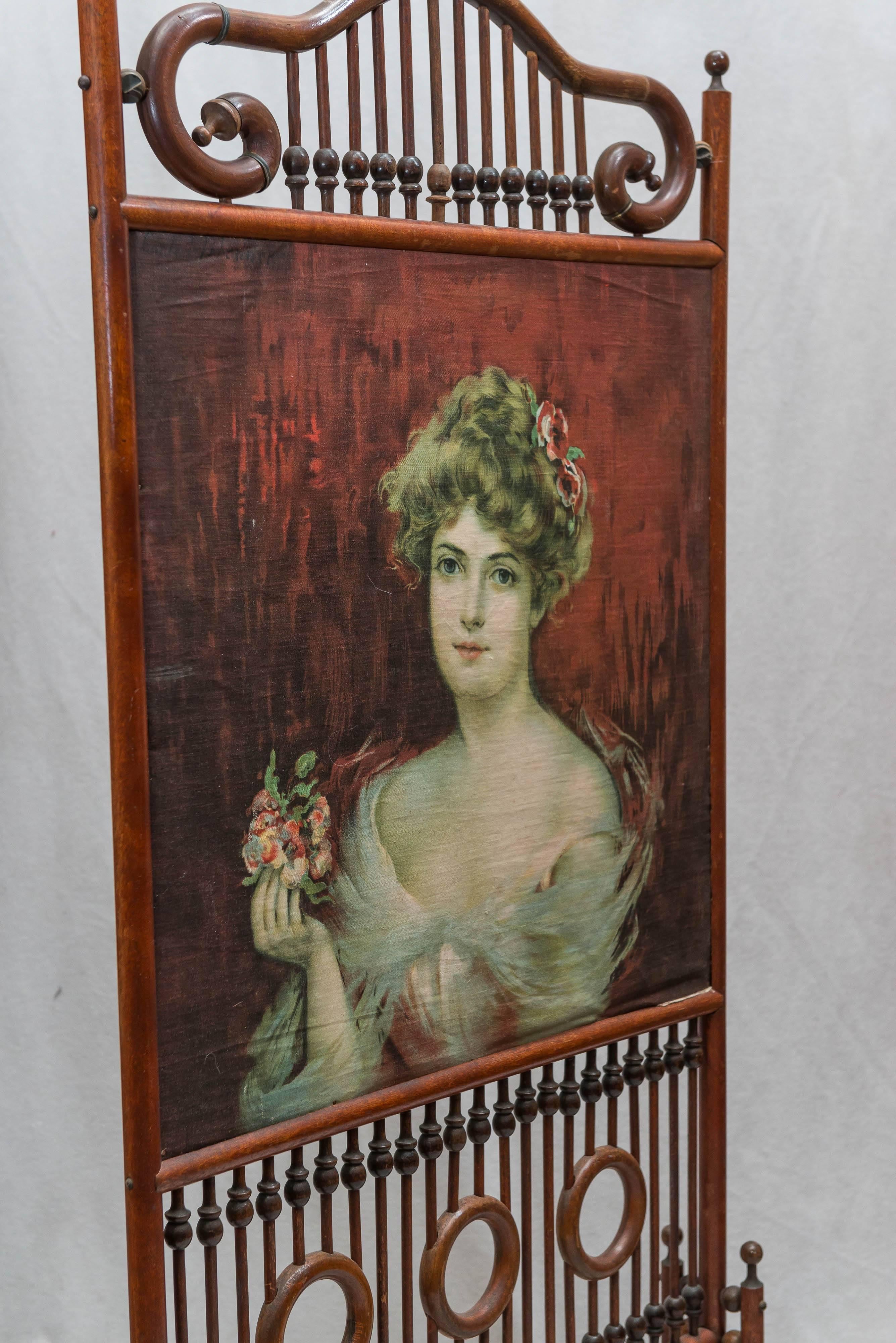 Stained Victorian Stick and Ball Screen