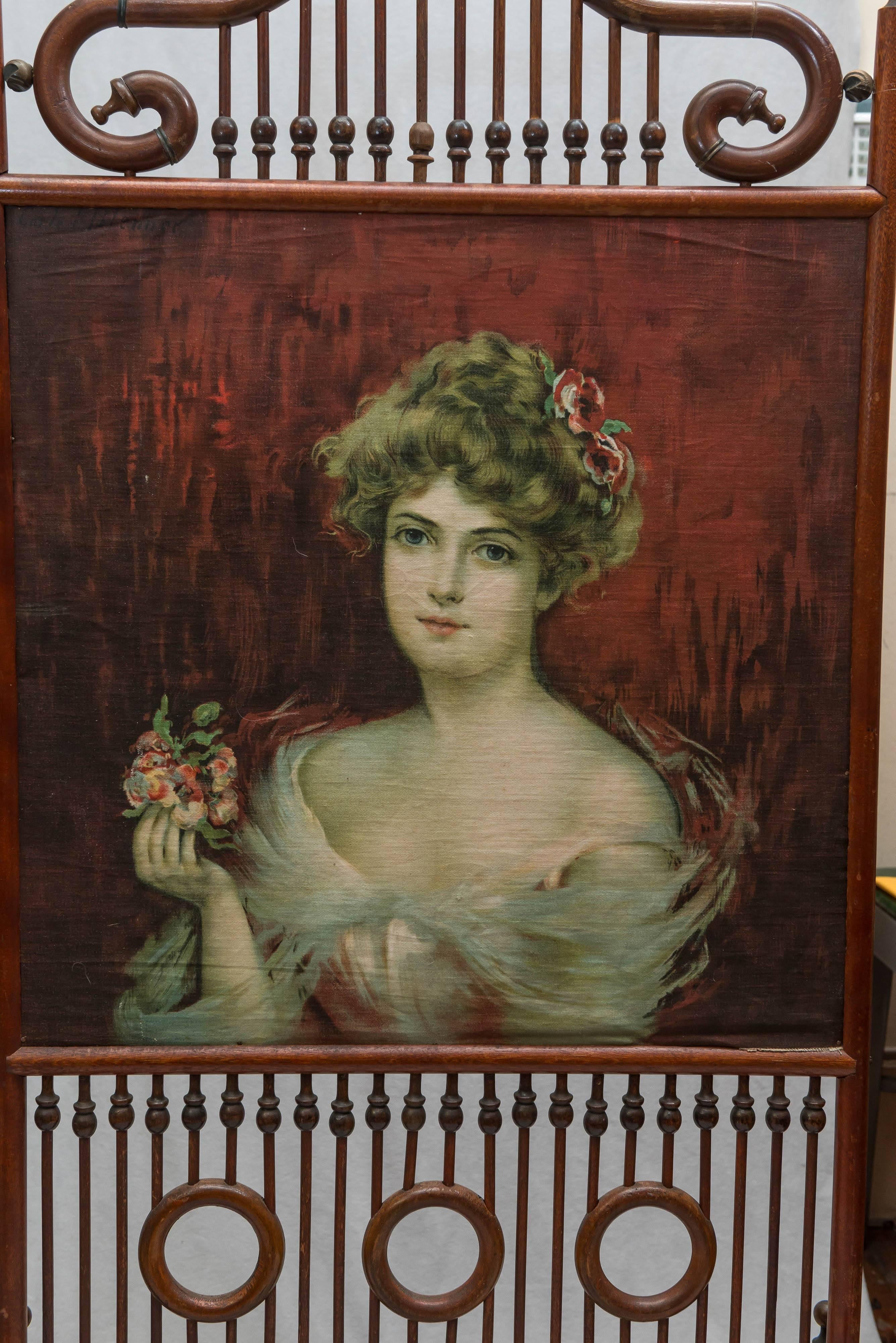 Late 19th Century Victorian Stick and Ball Screen