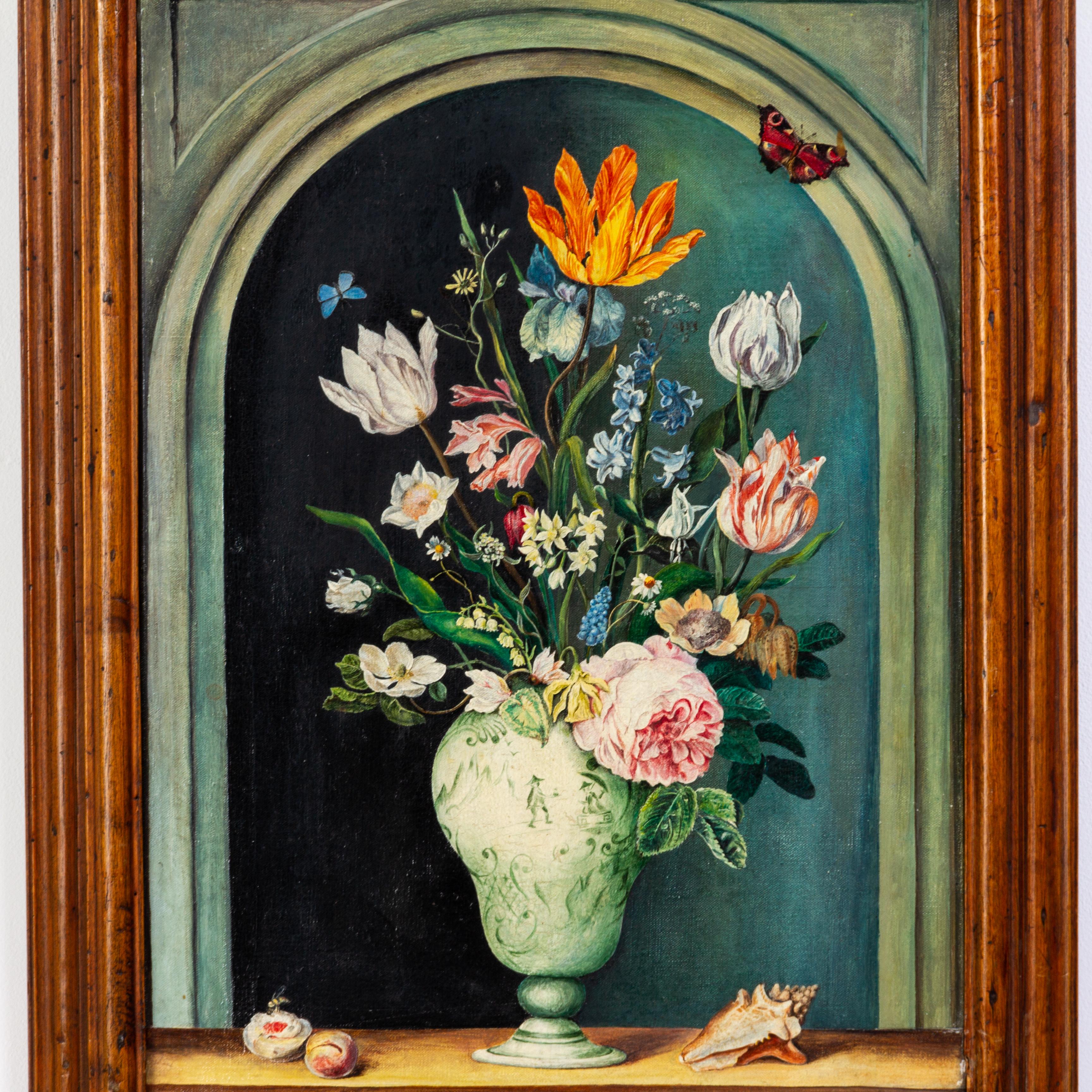Victorian Still Life Flowers After the Old Masters Oleograph 19th Century
Dimensions: 39 x 54cm, framed.
Good condition 
From a private collection.
Free international shipping.